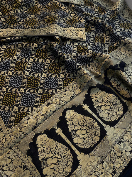 Khaddi Georgette Banarasi Silk Saree with Meena Weaving