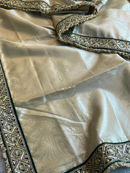 Pure Tissue Handloom Silk Saree with Elegant Border Concept Design