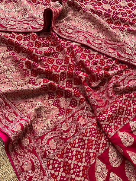 Pure Khaddi Georgette Saree with Banarasi Weaving