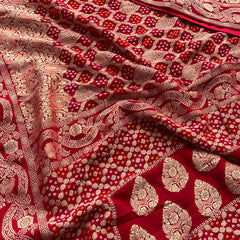 Pure Khaddi Georgette Saree with Banarasi Weaving