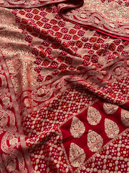 Pure Khaddi Georgette Saree with Banarasi Weaving