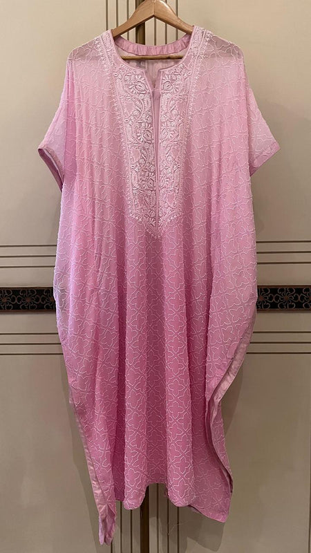 Pure Mulmul Kurta Set with Jaali Motifs for Chic Daywear
