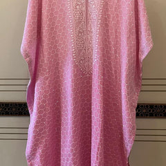 Pure Mulmul Kurta Set with Jaali Motifs for Chic Daywear