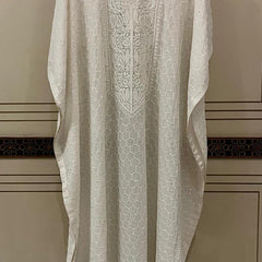 Pure Mulmul Kurta Set with Jaali Motifs for Chic Daywear