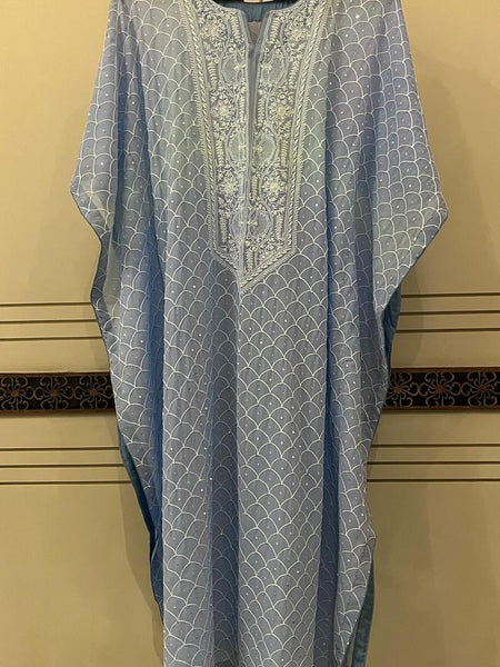 Pure Mulmul Kurta Set with Jaali Motifs for Chic Daywear