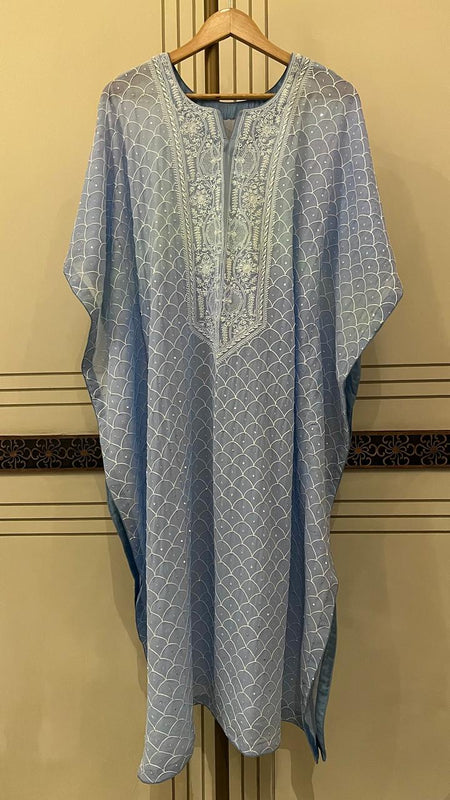 Pure Mulmul Kurta Set with Jaali Motifs for Chic Daywear