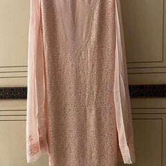 Pure Georgette Semi-Stitched Kurta and Dupatta Set