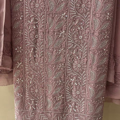 Pure Georgette Semi-Stitched Kurta and Dupatta Set