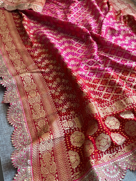 Elegant Bandhani Banarasi Khaddi Georgette Dupatta