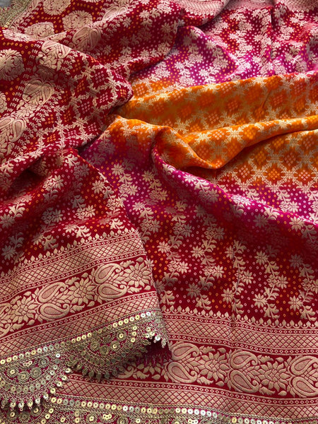 Elegant Bandhani Banarasi Khaddi Georgette Dupatta