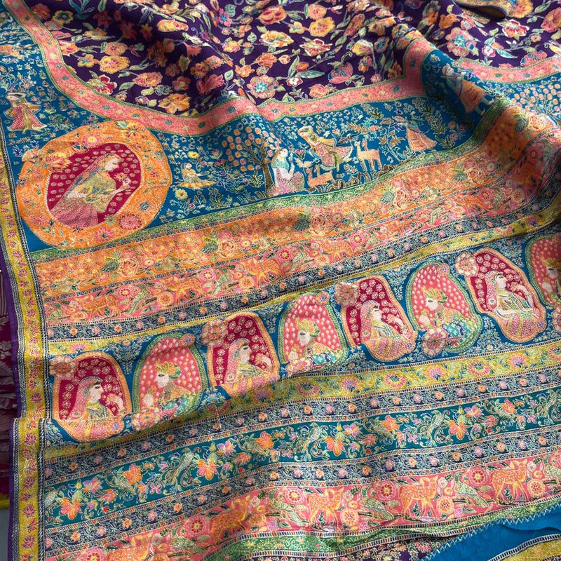 Luxurious Meena Banarasi Munga Tussar Silk Saree