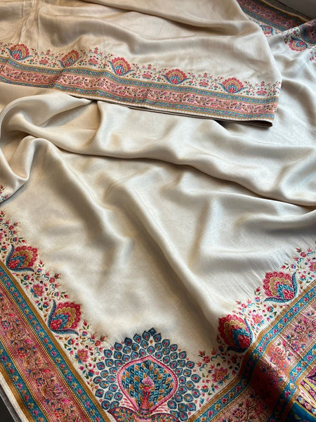Elegant Meena Banarasi Munga Tussar Silk Saree