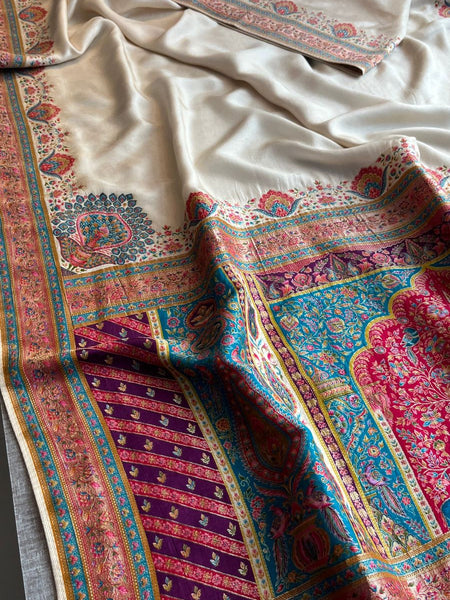 Elegant Meena Banarasi Munga Tussar Silk Saree