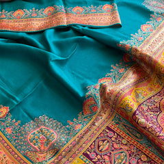 Pure Munga Tussar Silk Saree with Meena Banarasi Weaving