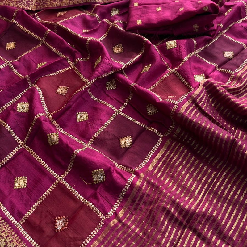 Pure Munga Silk Saree with Banarasi Weaving