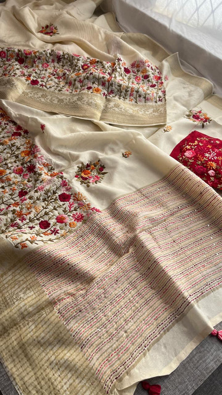 Pure Munga Silk Saree with Hand Knot & Katha Banarasi Weaving