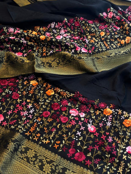 Pure Munga Silk Saree with Hand Knot & Katha Banarasi Weaving
