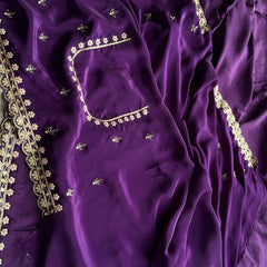 Pure Munga Silk Saree with Zardozi, Sequins, Pearl & Kasab Embellishments