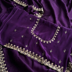 Pure Munga Silk Saree with Zardozi, Sequins, Pearl & Kasab Embellishments