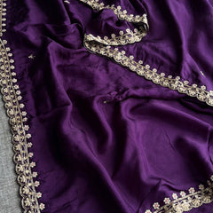 Pure Munga Silk Saree with Zardozi, Sequins, Pearl & Kasab Embellishments