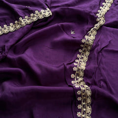 Pure Munga Silk Saree with Zardozi, Sequins, Pearl & Kasab Embellishments