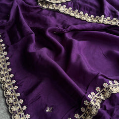 Pure Munga Silk Saree with Zardozi, Sequins, Pearl & Kasab Embellishments