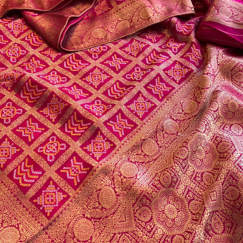 Pure Munga Silk Saree with Meena Banarasi Weaving