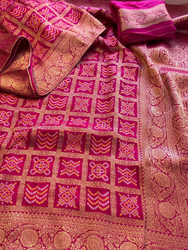 Pure Munga Silk Saree with Meena Banarasi Weaving