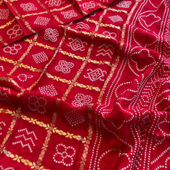 Pure Crepe Silk Saree with Bandhani Banarasi Weaving