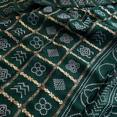 Pure Crepe Silk Saree with Bandhani Banarasi Weaving