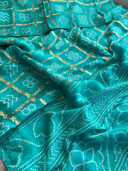 Pure Crepe Silk Saree with Bandhani Banarasi Weaving