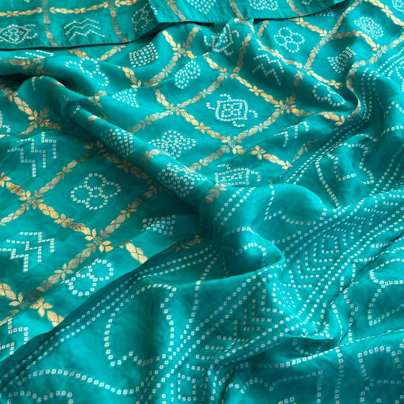 Pure Crepe Silk Saree with Bandhani Banarasi Weaving