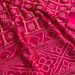 Pure Crepe Silk Saree with Bandhani Banarasi Weaving