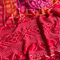 Pure Crepe Silk Saree with Bandhani Banarasi Weaving