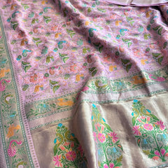 Pure Heavy Khaddi Georgette Banarasi Saree with Bandhani & Meena Weaving