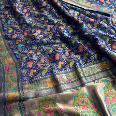 Pure Heavy Khaddi Georgette Banarasi Saree with Bandhani & Meena Weaving