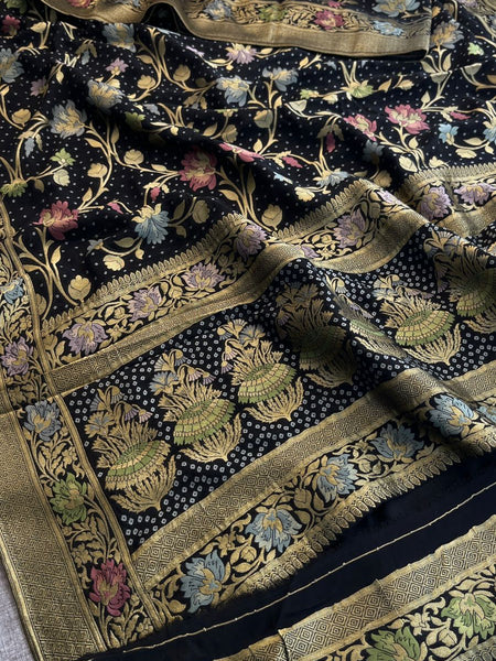 Pure Khaddi Georgette Saree with Meena Banarasi Weaving