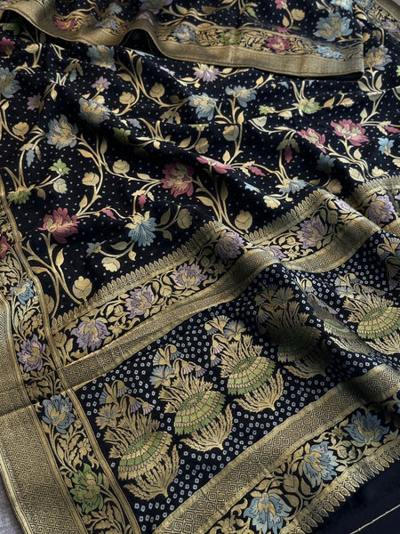 Pure Khaddi Georgette Saree with Meena Banarasi Weaving