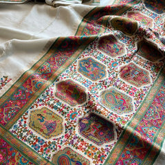 Pure Munga Tussar Silk Saree with Meena Banarasi Weaving