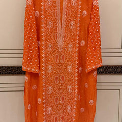 Exquisite Mul Chanderi Kurta Dupatta Set with Pearl & Sequin Detailing