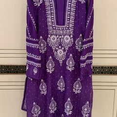 Luxurious Mul Chanderi Kurta Dupatta Set with Pearl & Katdana Embellishments