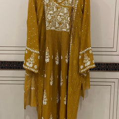 Mul Chanderi Angrakha Kurta Dupatta Set with Elegant Mukaish Work