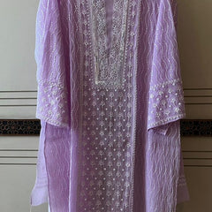 Pure Mul Chanderi Kurta Dupatta Set with Pearl & Katdana Embellishments
