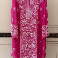 Pure Mul Chanderi Kurta Dupatta Set with Exquisite Pearl & Katdana Embellishments