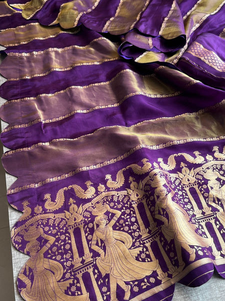 Pure Crepe Silk Saree with Zari Banarasi Weaving