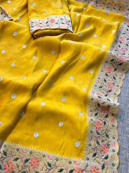 Pure Munga Silk Saree with Multi-Thread Embroidery & Zari Work