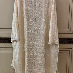 Dyeable Pure Silk Kurta Dupatta Set with Pearl, Sequin & Katdana Embellishments