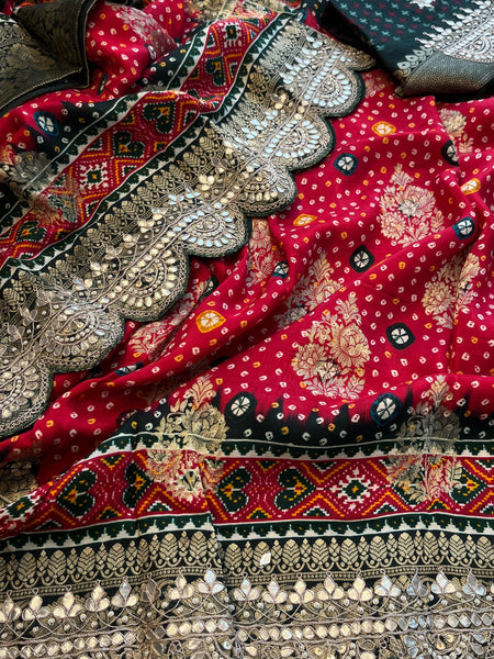 Khaddi Georgette Banarasi Saree with Gotapatti & Pearl Work
