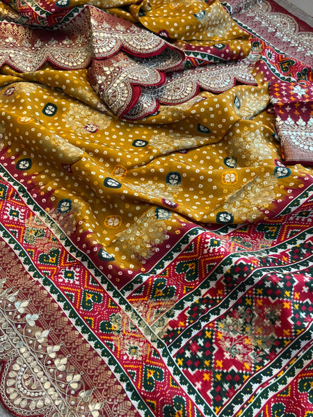 Khaddi Georgette Banarasi Saree with Gotapatti & Pearl Work
