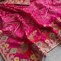 Crepe Banarasi Silk Saree with Gotapatti & Pearl Work